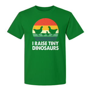Chicken T-Shirt, I Raise Tiny Dinosaurs Retro Farm Life Graphic for Backyard Flock Owners and Homesteaders