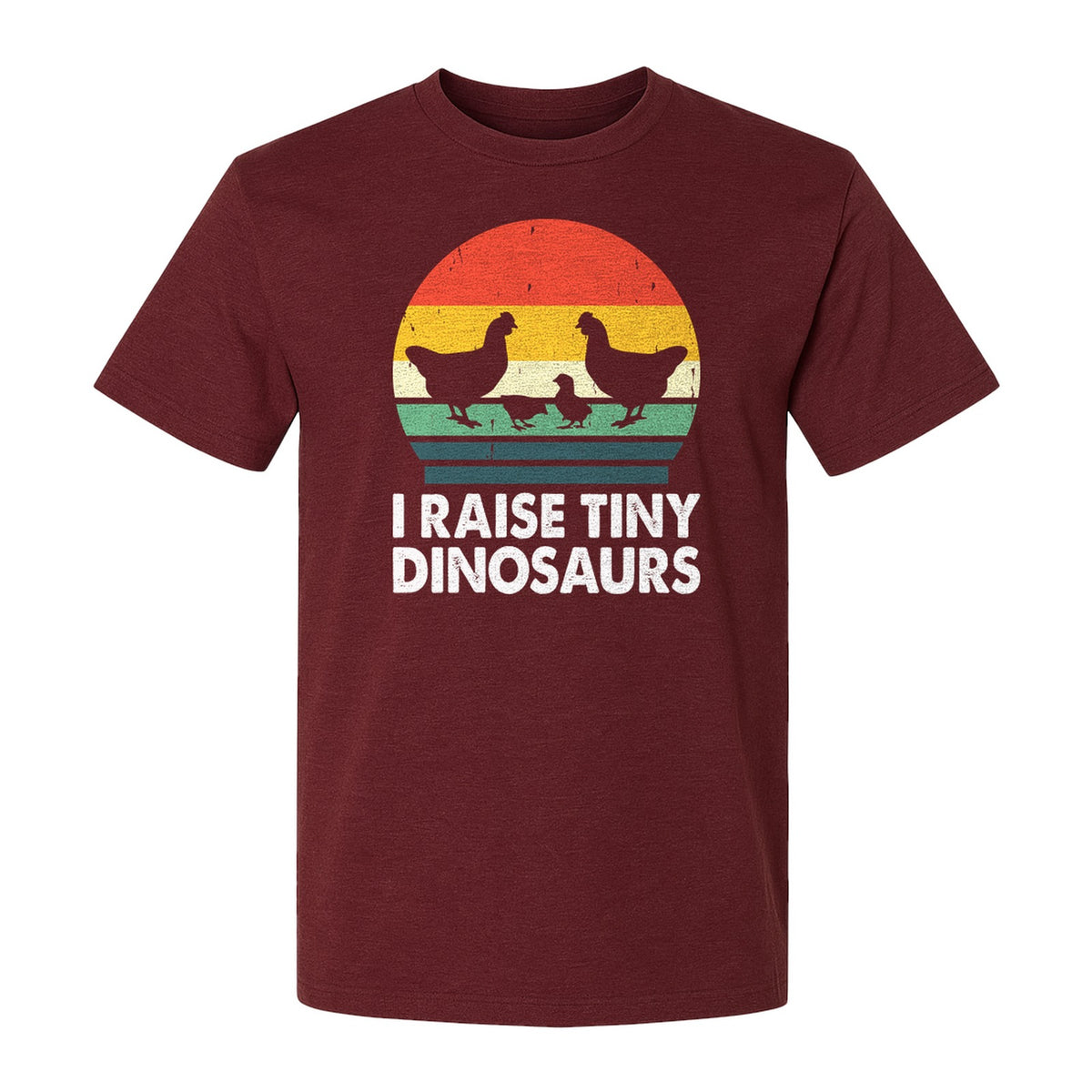 Chicken T-Shirt, I Raise Tiny Dinosaurs Retro Farm Life Graphic for Backyard Flock Owners and Homesteaders