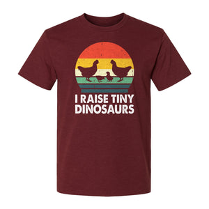 Chicken T-Shirt, I Raise Tiny Dinosaurs Retro Farm Life Graphic for Backyard Flock Owners and Homesteaders