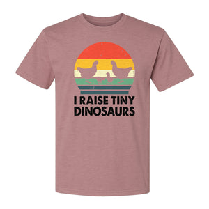 Chicken T-Shirt, I Raise Tiny Dinosaurs Retro Farm Life Graphic for Backyard Flock Owners and Homesteaders