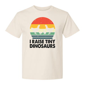 Chicken T-Shirt, I Raise Tiny Dinosaurs Retro Farm Life Graphic for Backyard Flock Owners and Homesteaders