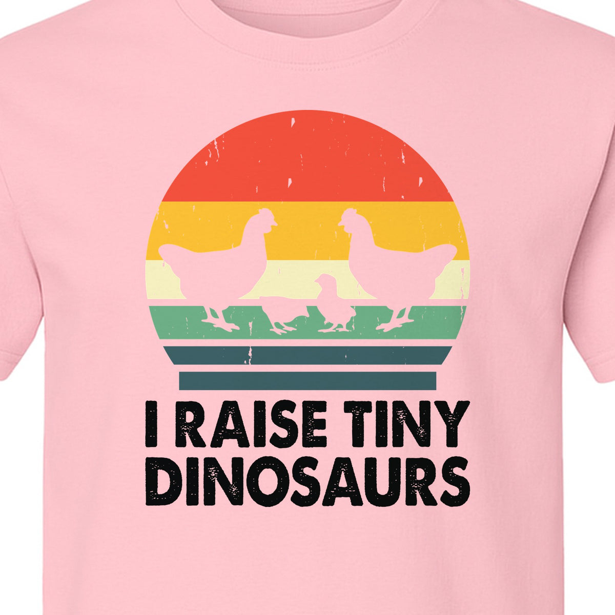 Chicken T-Shirt, I Raise Tiny Dinosaurs Retro Farm Life Graphic for Backyard Flock Owners and Homesteaders