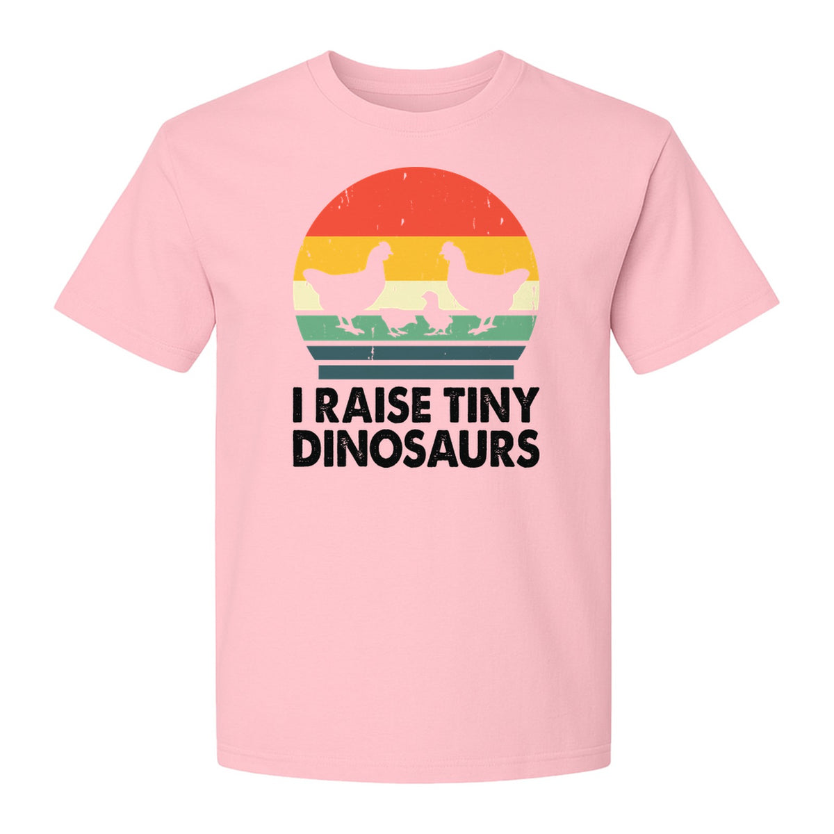 Chicken T-Shirt, I Raise Tiny Dinosaurs Retro Farm Life Graphic for Backyard Flock Owners and Homesteaders