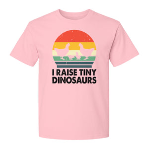 Chicken T-Shirt, I Raise Tiny Dinosaurs Retro Farm Life Graphic for Backyard Flock Owners and Homesteaders