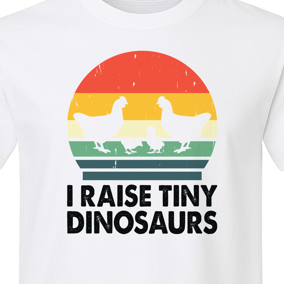 Chicken T-Shirt, I Raise Tiny Dinosaurs Retro Farm Life Graphic for Backyard Flock Owners and Homesteaders