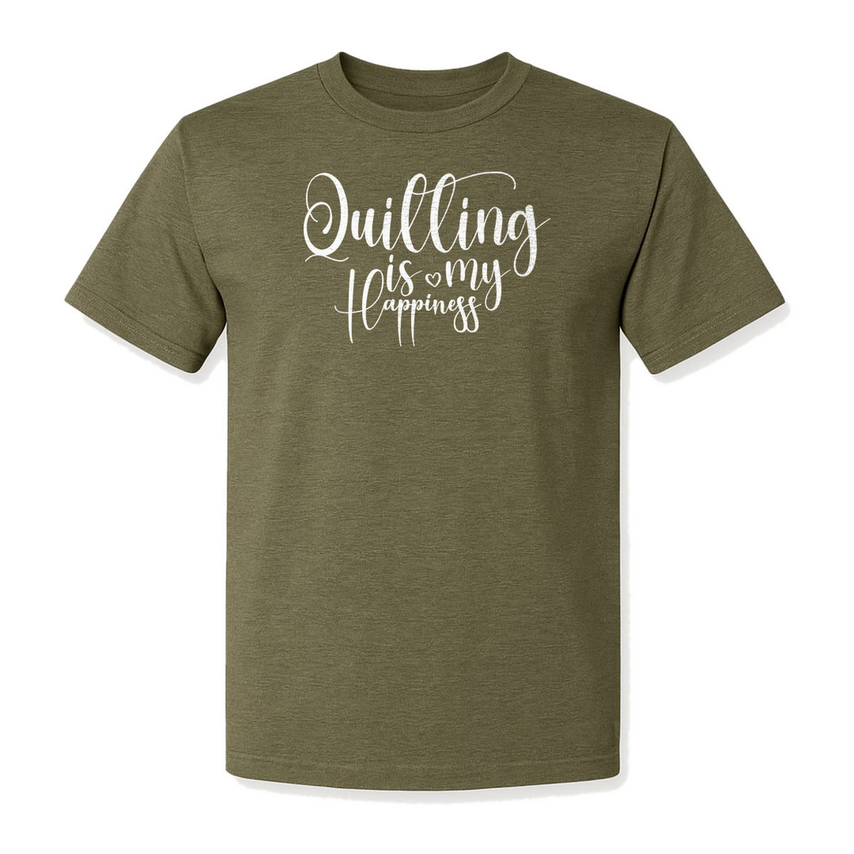 Quilting Is My Happiness T-Shirt, Script Lettering Design for Quilters, Sewing Fans and Craft Makers