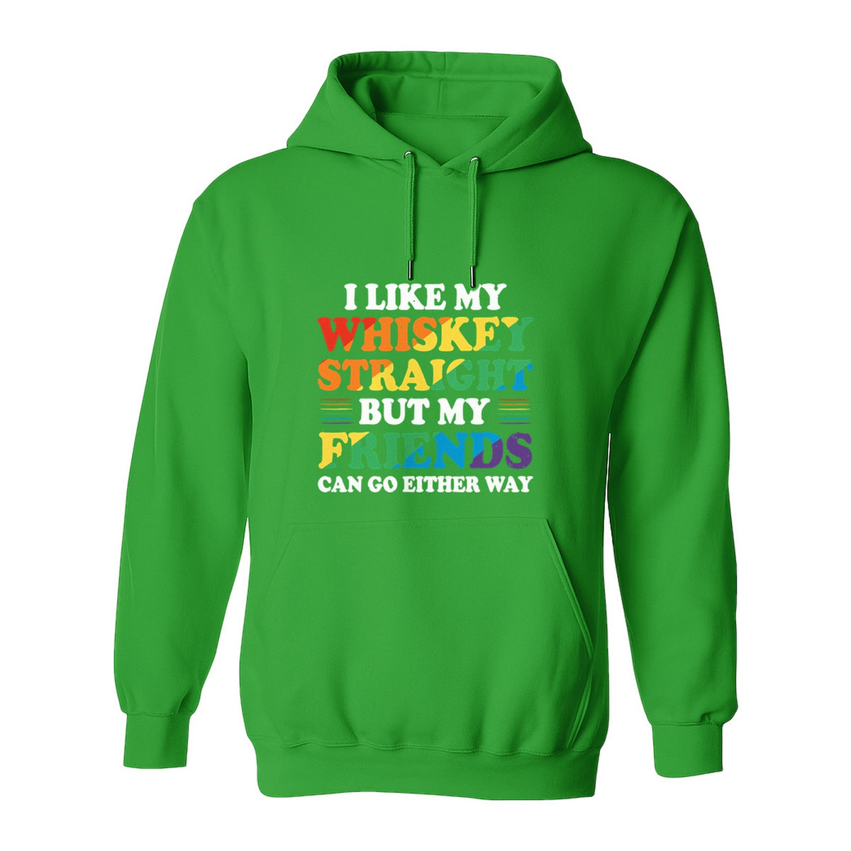 Whiskey Straight Pride Hoodie - Funny Friends Can Go Either Way Quote Pullover for LGBTQ Celebrations