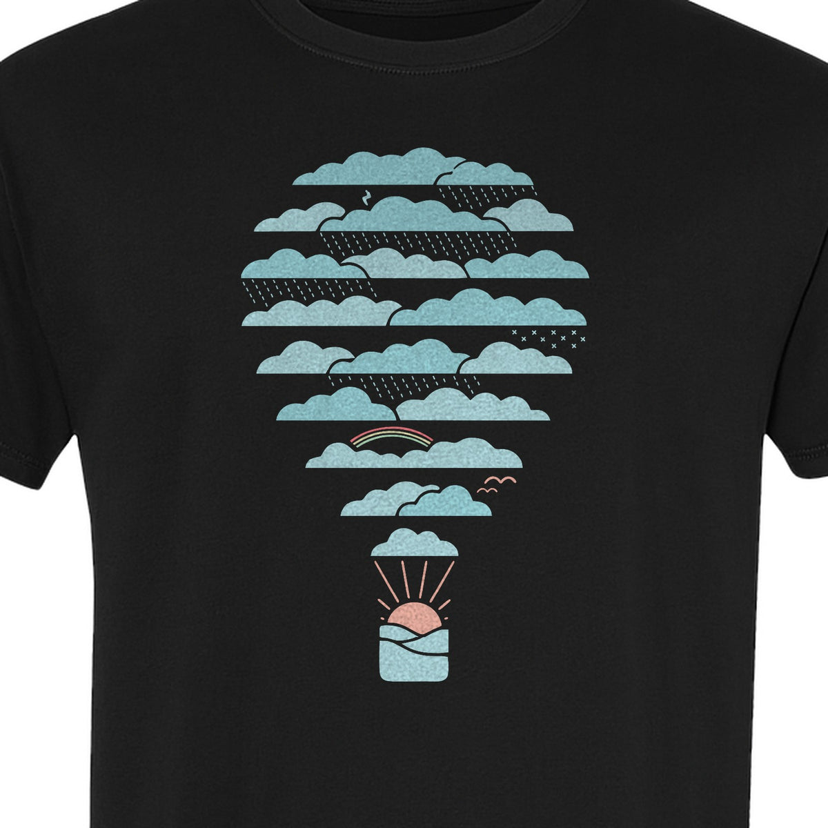 Weather Balloon T-Shirt, Cloud Sky Graphic for Adventure Seekers and Travelers