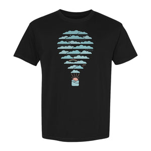 Weather Balloon T-Shirt, Cloud Sky Graphic for Adventure Seekers and Travelers