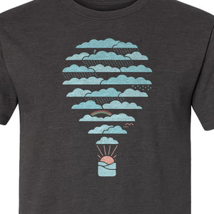 Weather Balloon T-Shirt, Cloud Sky Graphic for Adventure Seekers and Travelers