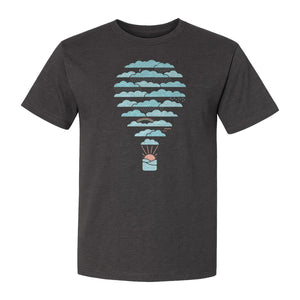 Weather Balloon T-Shirt, Cloud Sky Graphic for Adventure Seekers and Travelers