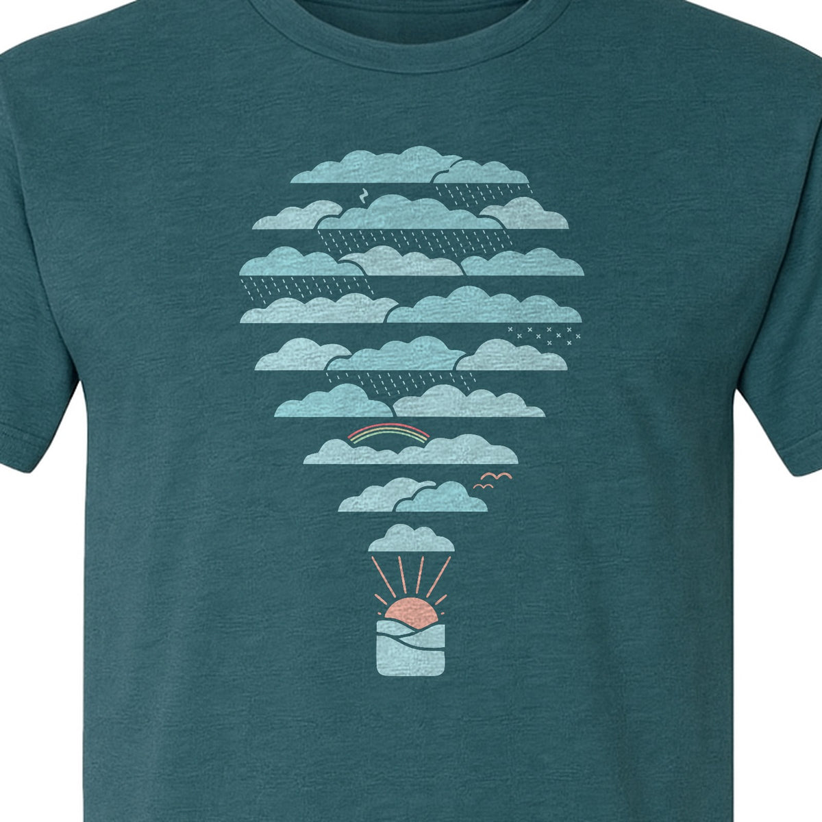 Weather Balloon T-Shirt, Cloud Sky Graphic for Adventure Seekers and Travelers
