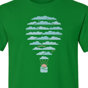 Weather Balloon T-Shirt, Cloud Sky Graphic for Adventure Seekers and Travelers