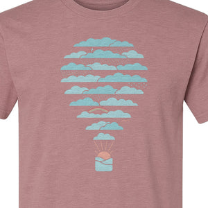 Weather Balloon T-Shirt, Cloud Sky Graphic for Adventure Seekers and Travelers