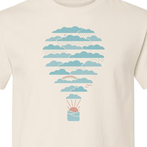 Weather Balloon T-Shirt, Cloud Sky Graphic for Adventure Seekers and Travelers