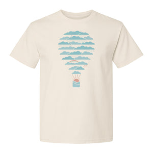 Weather Balloon T-Shirt, Cloud Sky Graphic for Adventure Seekers and Travelers