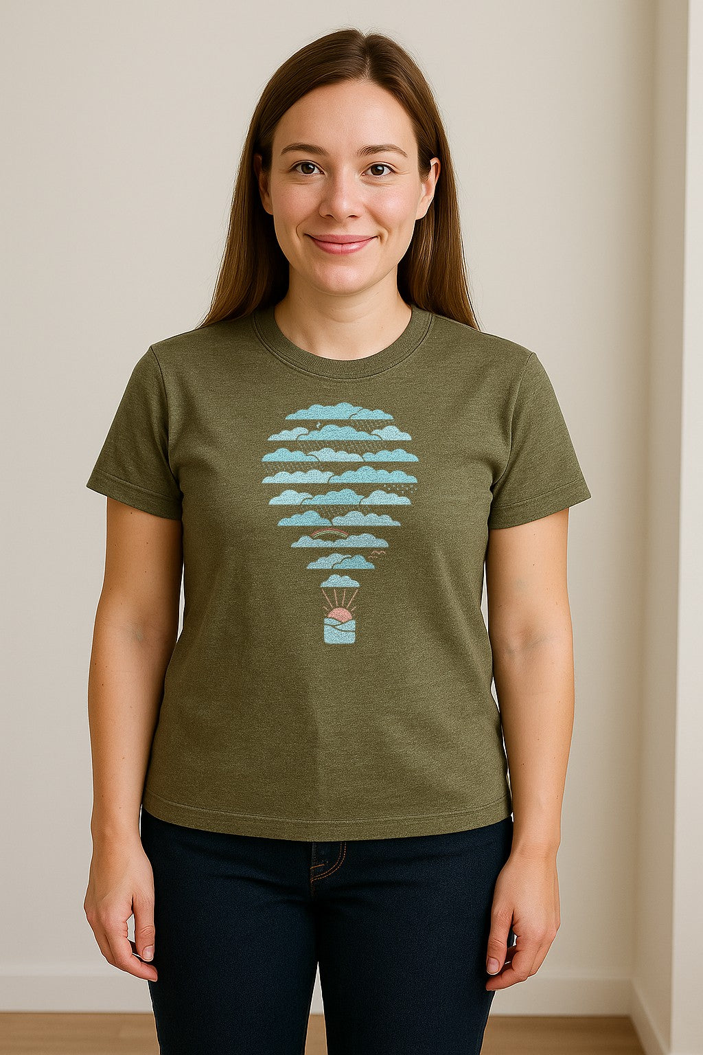 Weather Balloon T-Shirt, Cloud Sky Graphic for Adventure Seekers and Travelers