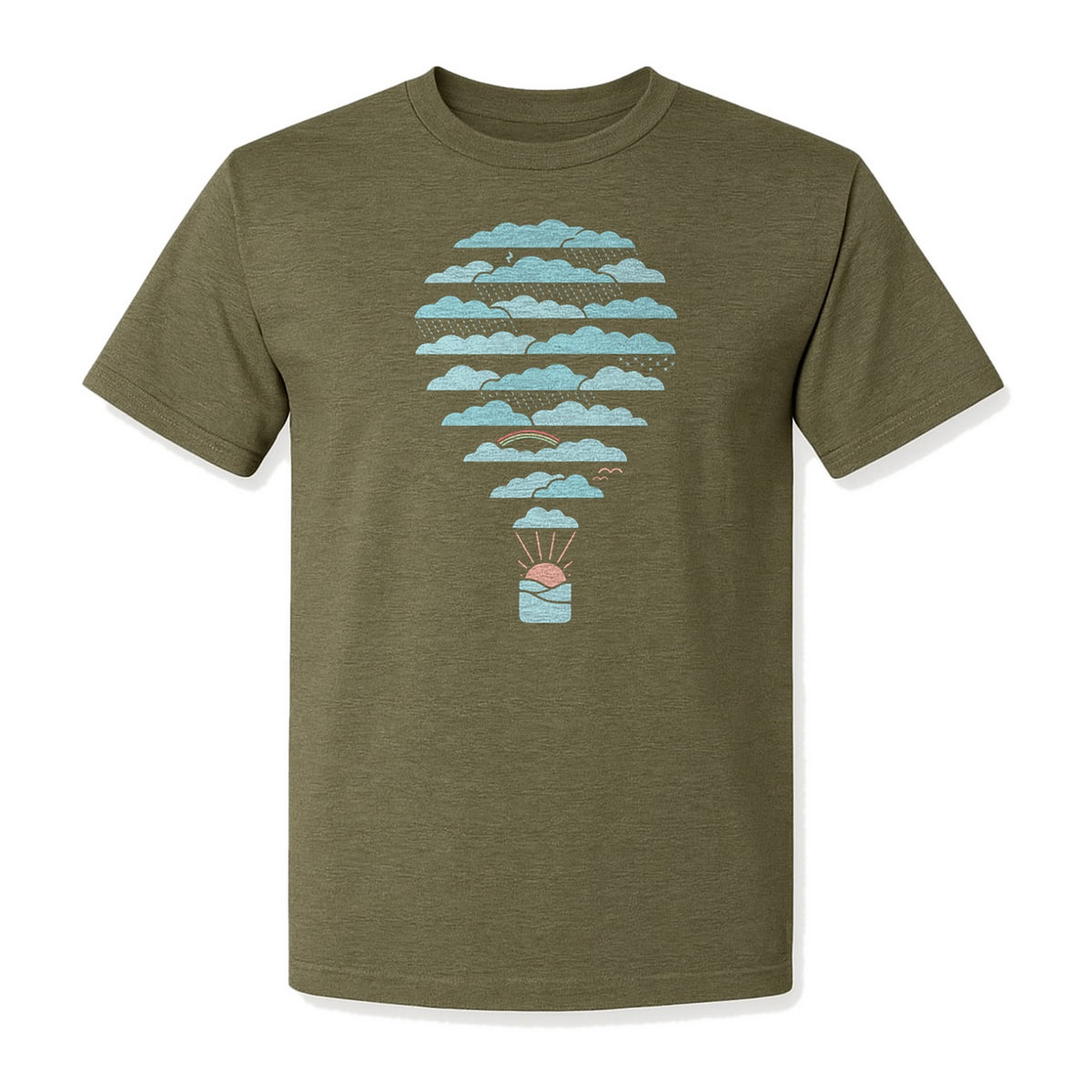 Weather Balloon T-Shirt, Cloud Sky Graphic for Adventure Seekers and Travelers