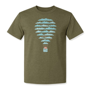 Weather Balloon T-Shirt, Cloud Sky Graphic for Adventure Seekers and Travelers