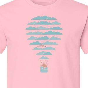 Weather Balloon T-Shirt, Cloud Sky Graphic for Adventure Seekers and Travelers