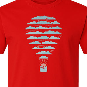 Weather Balloon T-Shirt, Cloud Sky Graphic for Adventure Seekers and Travelers