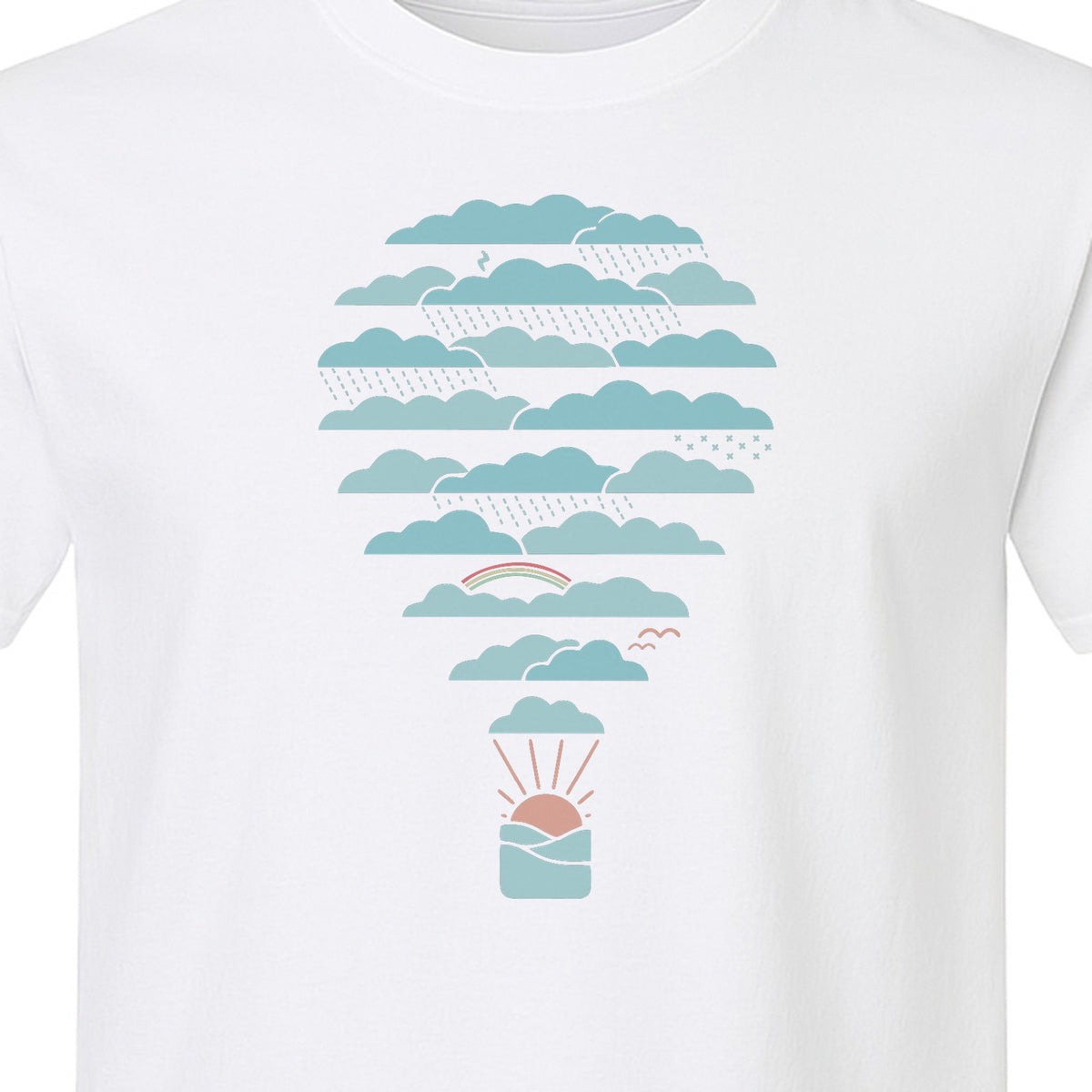 Weather Balloon T-Shirt, Cloud Sky Graphic for Adventure Seekers and Travelers