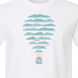 Weather Balloon T-Shirt, Cloud Sky Graphic for Adventure Seekers and Travelers