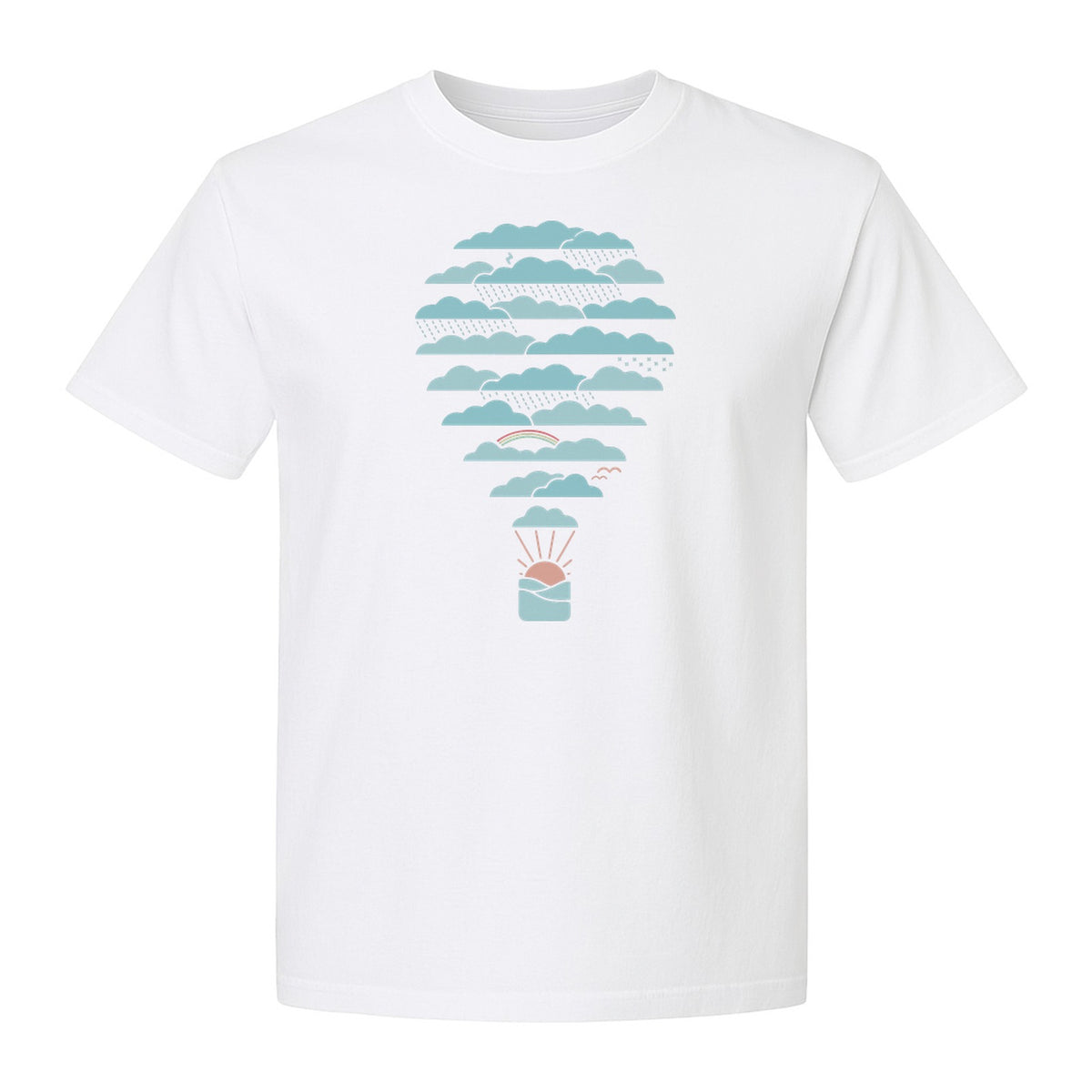 Weather Balloon T-Shirt, Cloud Sky Graphic for Adventure Seekers and Travelers