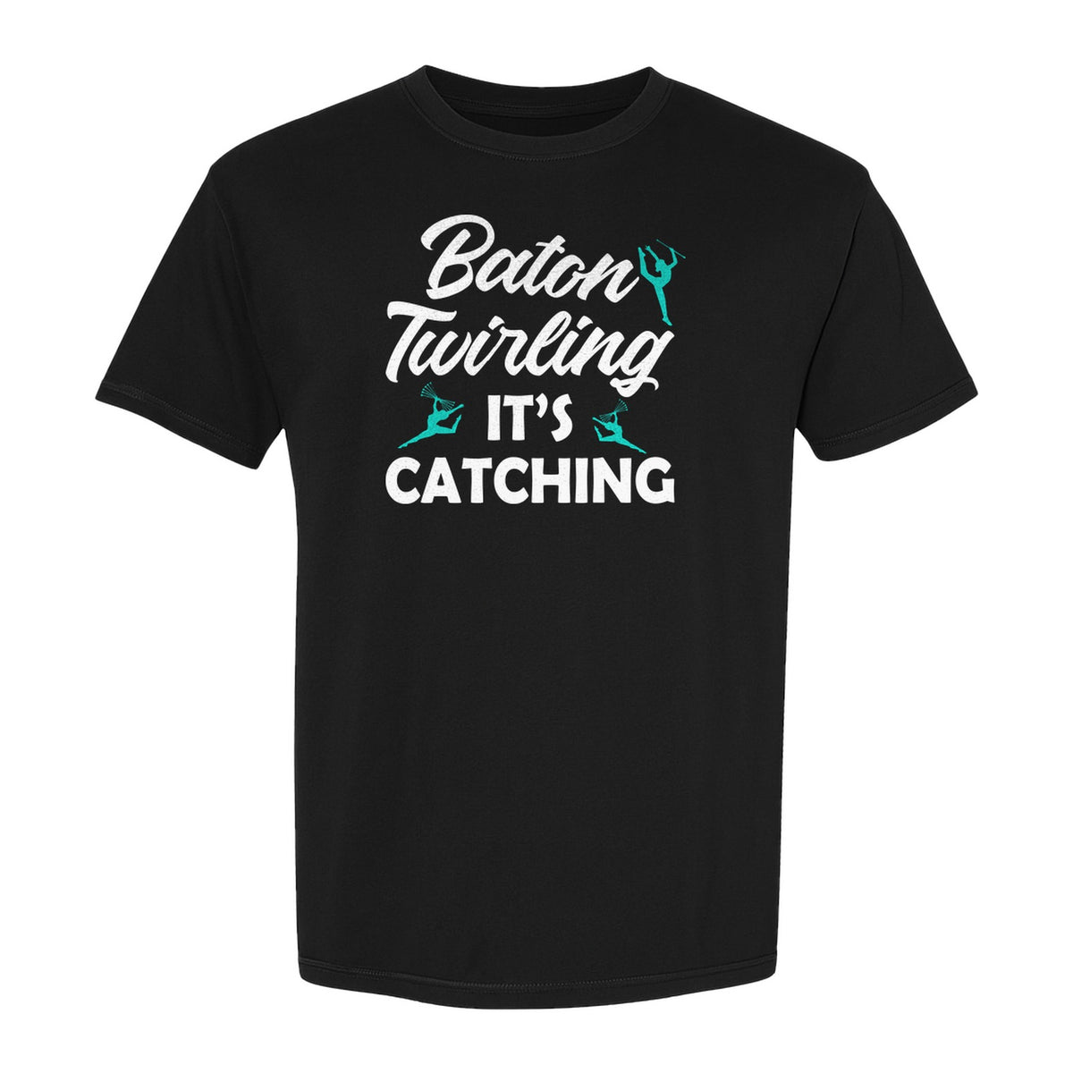 Baton Twirling T-Shirt, It's Catching Gymnastics Design for Majorettes and Performers