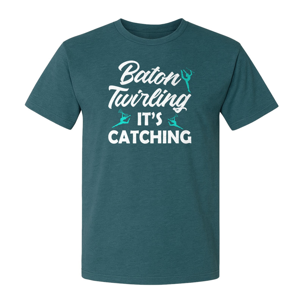 Baton Twirling T-Shirt, It's Catching Gymnastics Design for Majorettes and Performers
