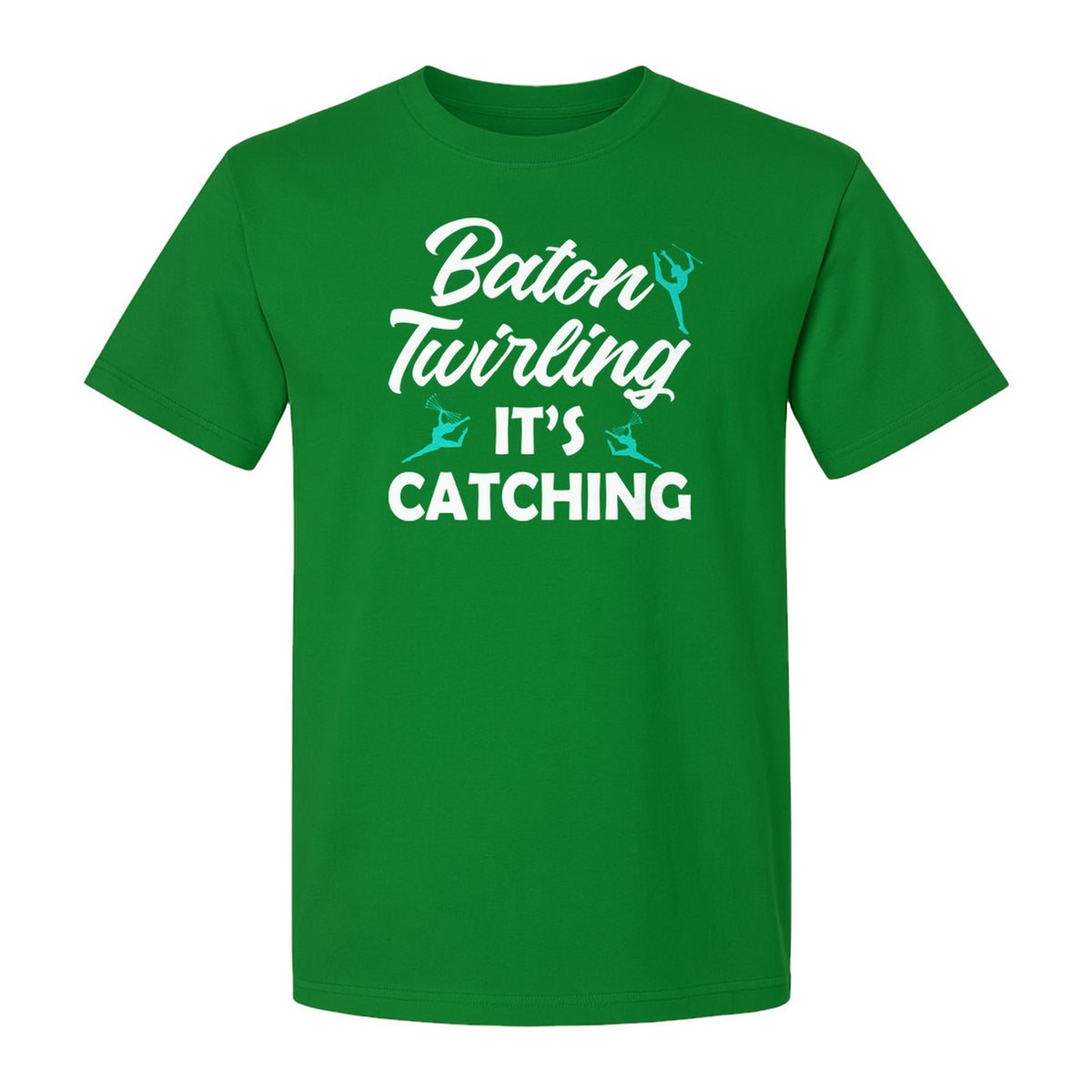 Baton Twirling T-Shirt, It's Catching Gymnastics Design for Majorettes and Performers