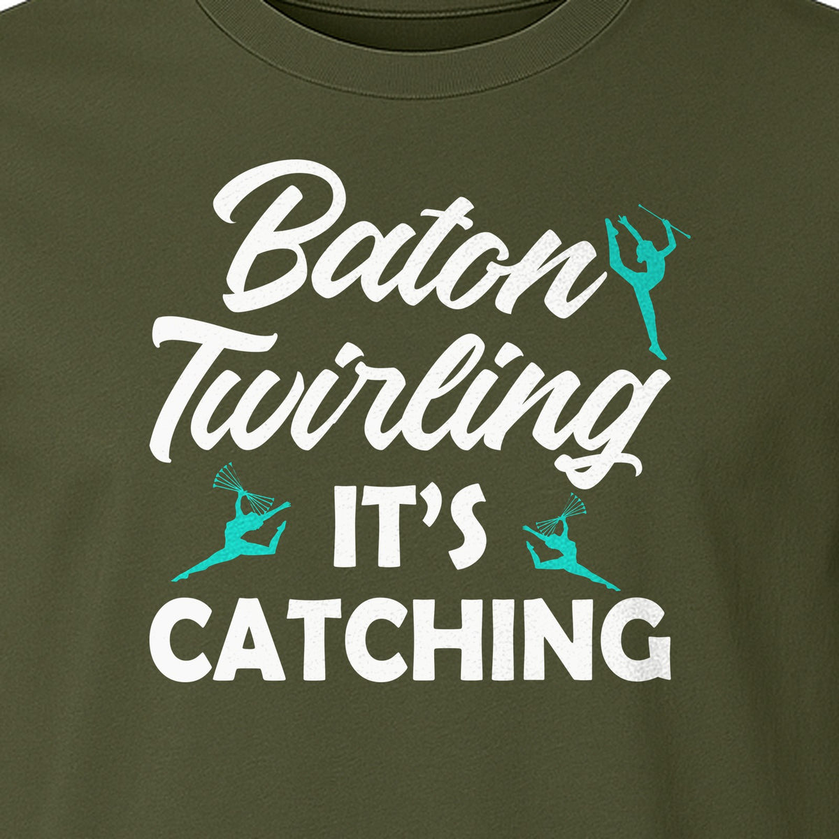 Baton Twirling T-Shirt, It's Catching Gymnastics Design for Majorettes and Performers