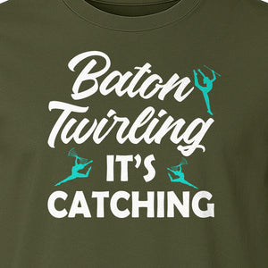 Baton Twirling T-Shirt, It's Catching Gymnastics Design for Majorettes and Performers