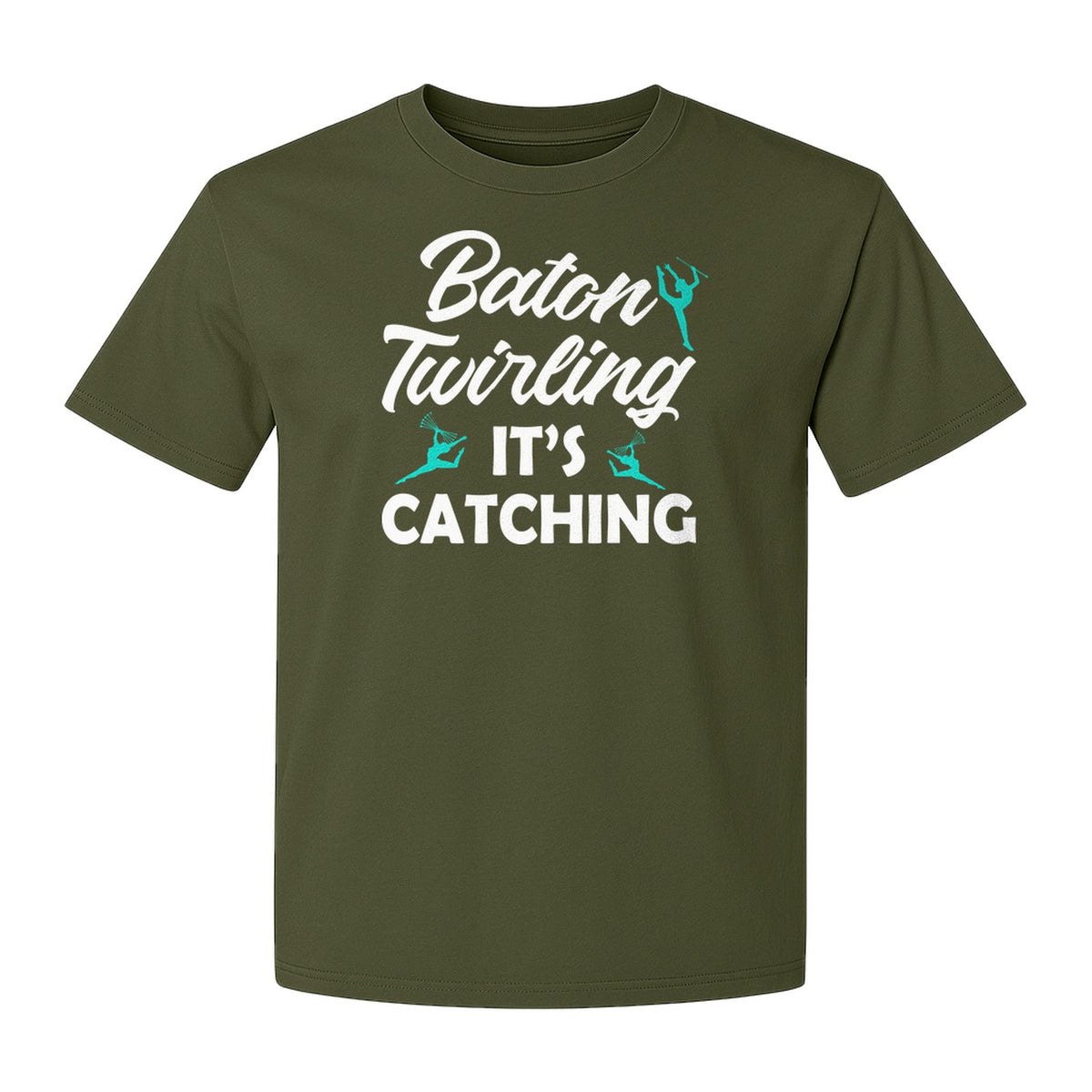 Baton Twirling T-Shirt, It's Catching Gymnastics Design for Majorettes and Performers