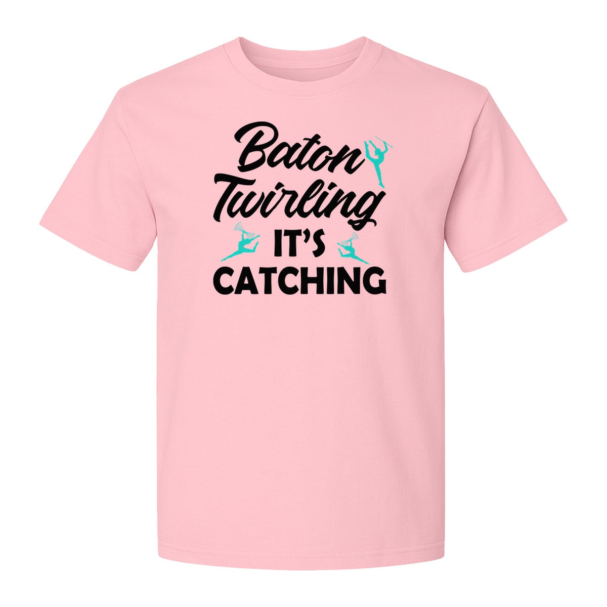 Baton Twirling T-Shirt, It's Catching Gymnastics Design for Majorettes and Performers