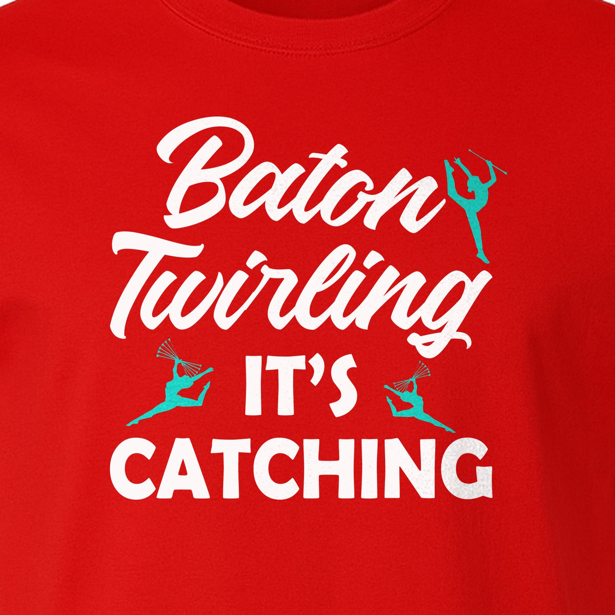 Baton Twirling T-Shirt, It's Catching Gymnastics Design for Majorettes and Performers