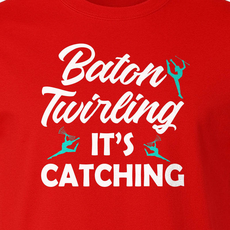 Baton Twirling T-Shirt, It's Catching Gymnastics Design for Majorettes and Performers
