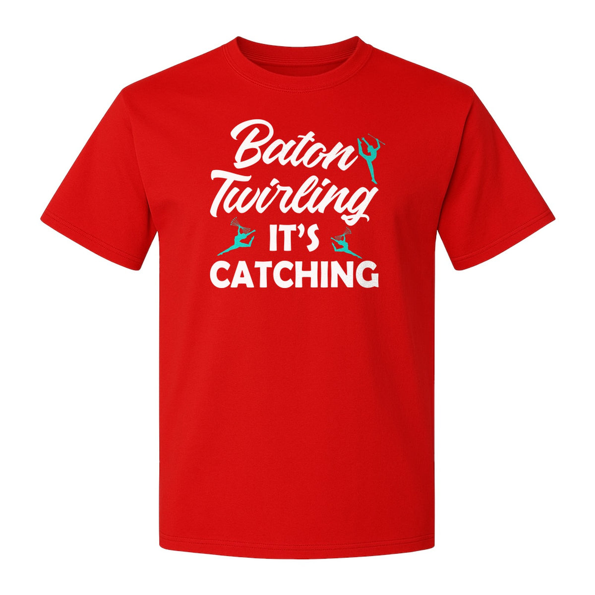 Baton Twirling T-Shirt, It's Catching Gymnastics Design for Majorettes and Performers