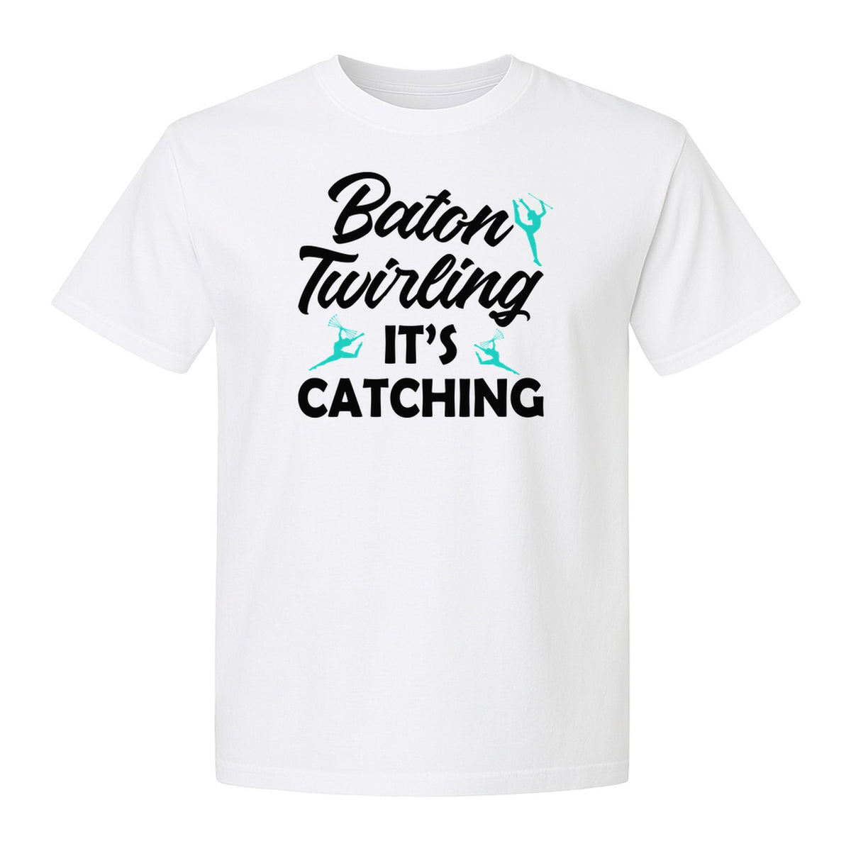 Baton Twirling T-Shirt, It's Catching Gymnastics Design for Majorettes and Performers