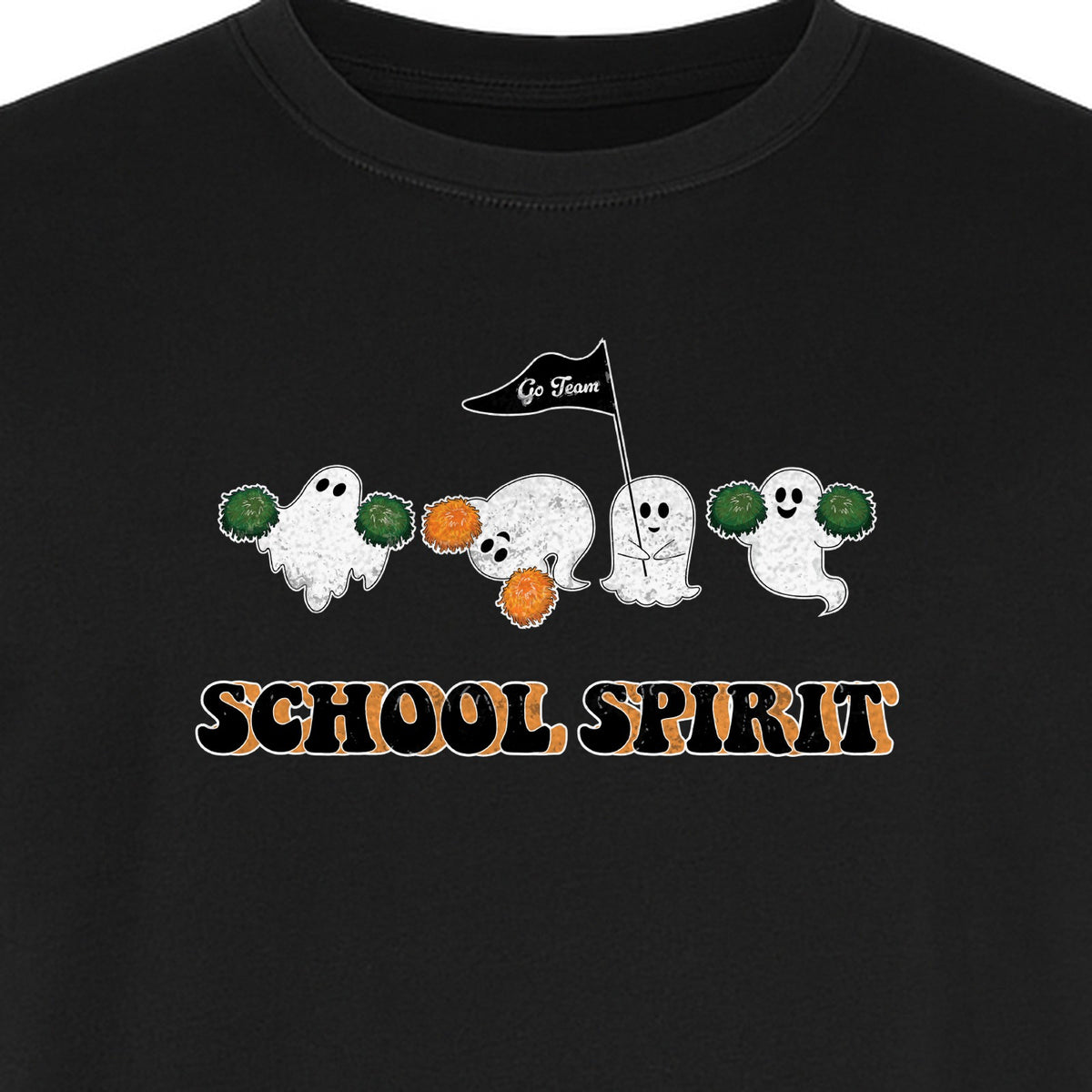 Halloween Ghost Cheerleader T-Shirt, School Spirit Graphic for Students, Teachers and Fall Events
