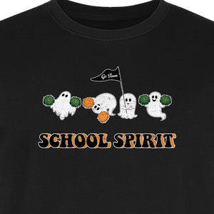 Halloween Ghost Cheerleader T-Shirt, School Spirit Graphic for Students, Teachers and Fall Events
