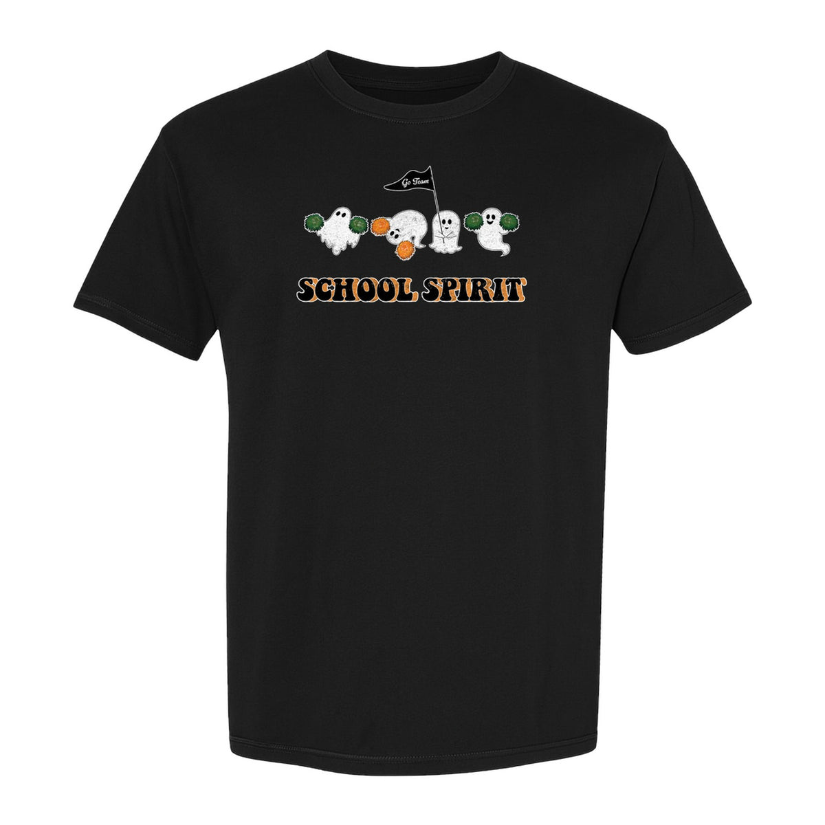 Halloween Ghost Cheerleader T-Shirt, School Spirit Graphic for Students, Teachers and Fall Events