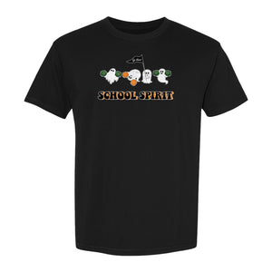 Halloween Ghost Cheerleader T-Shirt, School Spirit Graphic for Students, Teachers and Fall Events