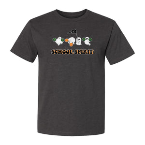 Halloween Ghost Cheerleader T-Shirt, School Spirit Graphic for Students, Teachers and Fall Events