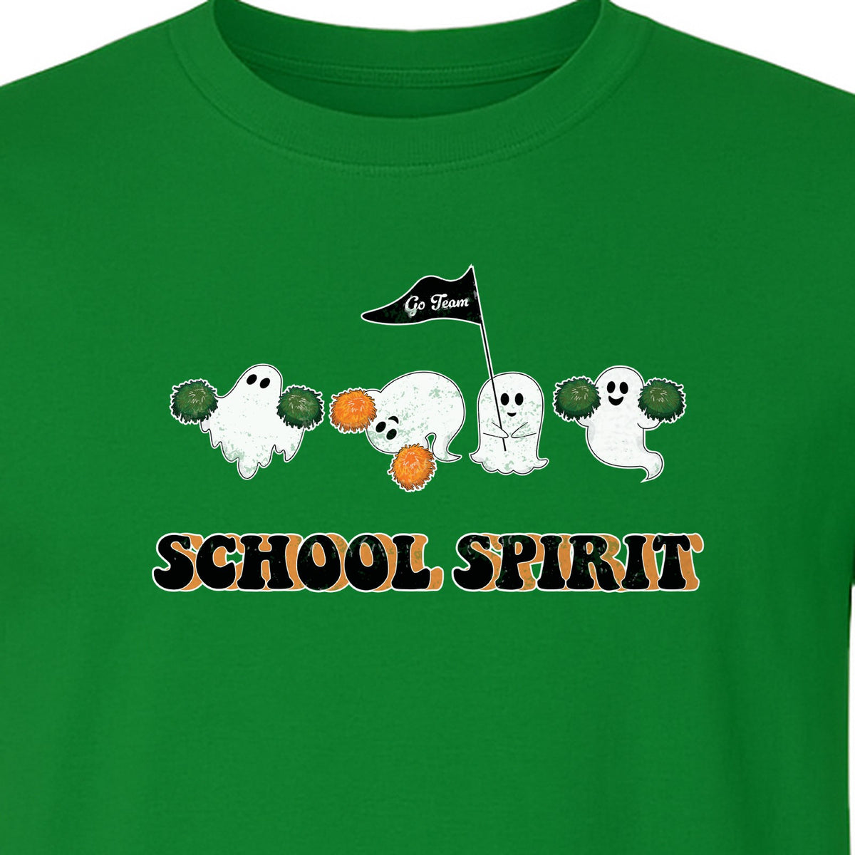 Halloween Ghost Cheerleader T-Shirt, School Spirit Graphic for Students, Teachers and Fall Events