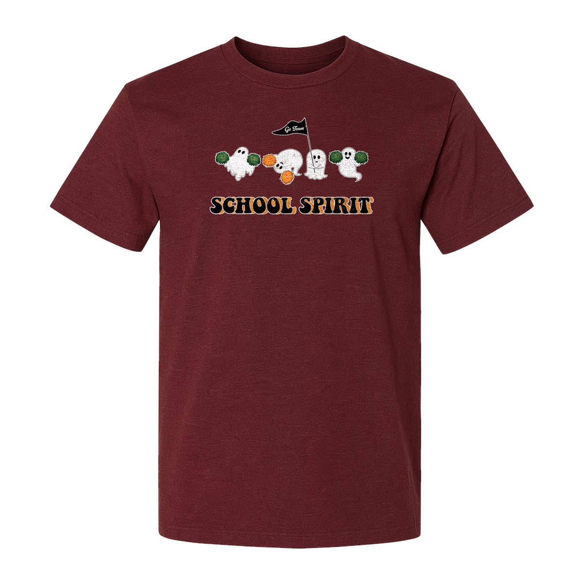 Halloween Ghost Cheerleader T-Shirt, School Spirit Graphic for Students, Teachers and Fall Events
