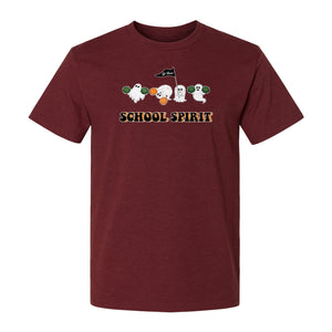 Halloween Ghost Cheerleader T-Shirt, School Spirit Graphic for Students, Teachers and Fall Events