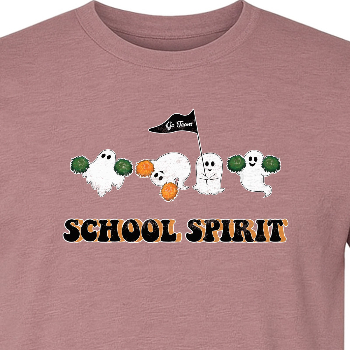 Halloween Ghost Cheerleader T-Shirt, School Spirit Graphic for Students, Teachers and Fall Events