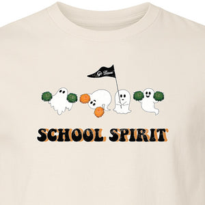 Halloween Ghost Cheerleader T-Shirt, School Spirit Graphic for Students, Teachers and Fall Events