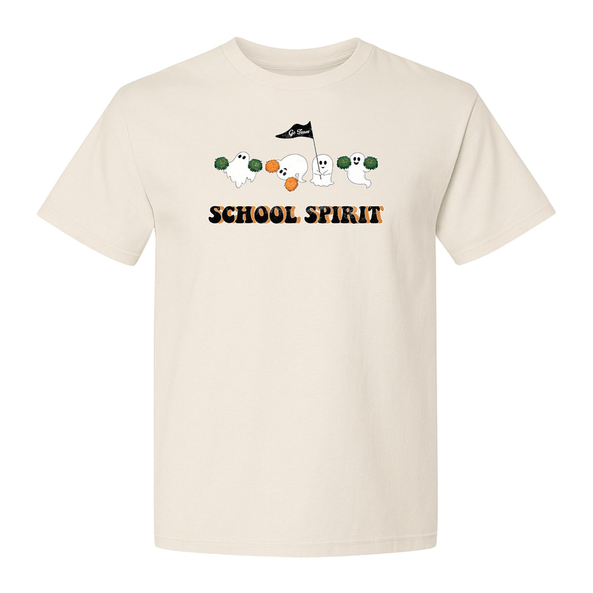 Halloween Ghost Cheerleader T-Shirt, School Spirit Graphic for Students, Teachers and Fall Events